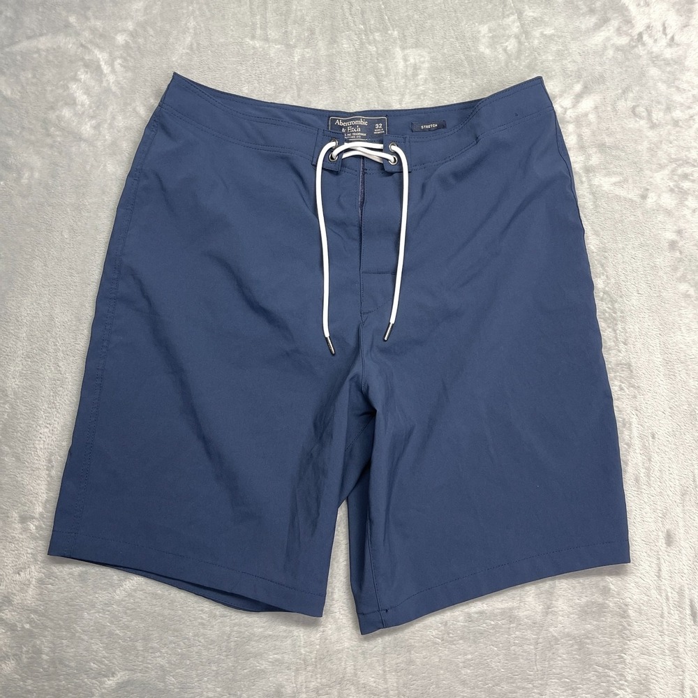 Abercrombie & Fitch Shorts Mens 32 Blue Mesh Lined Stretch Board Surf Surfing